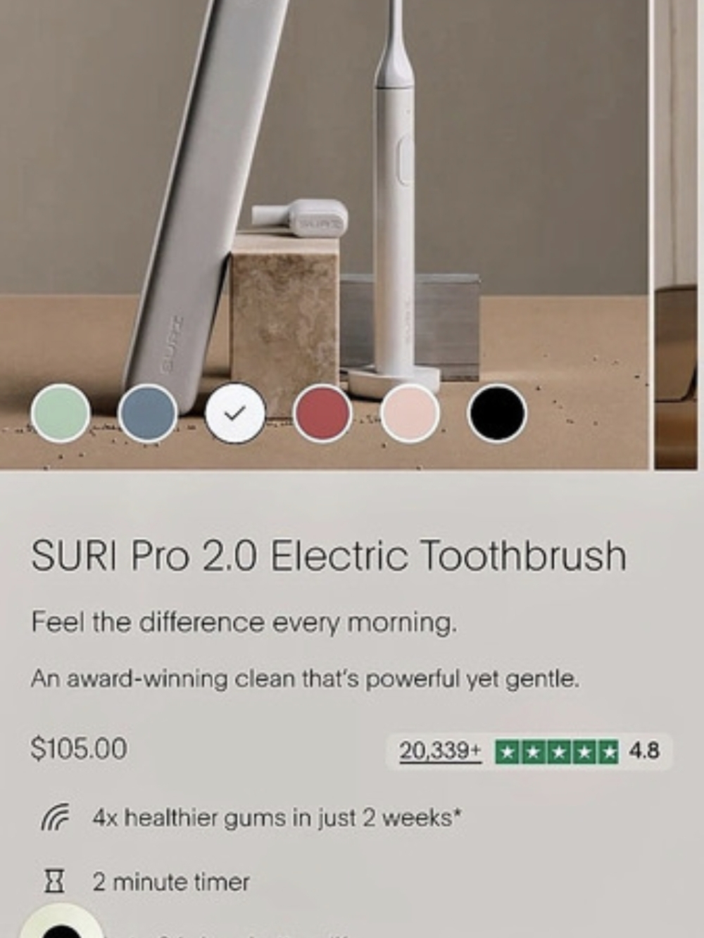 SURI Pro 2.0 Electric Toothbrush White